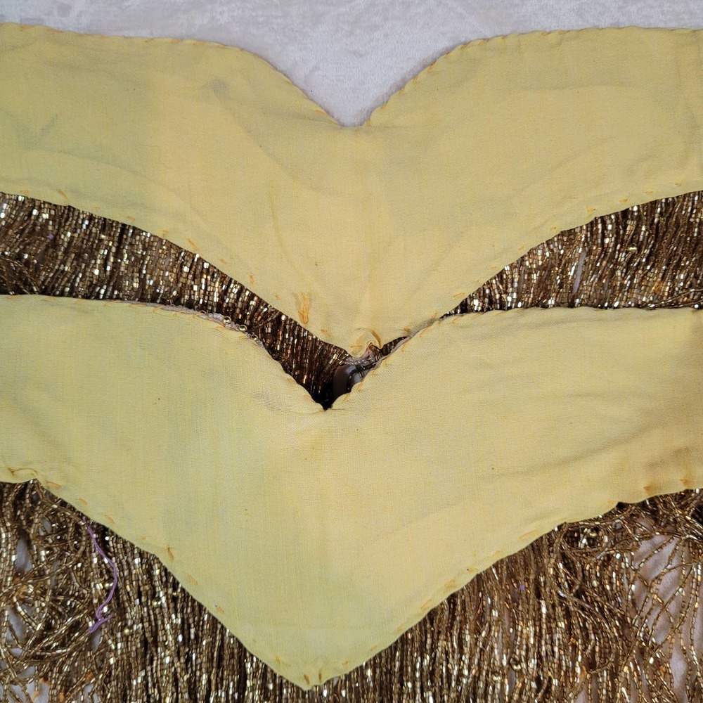 Vintage Gold / Cream Fringe Showgirl Set - Picture 6 of 12